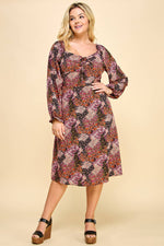 Plus Floral Patchwork Dress