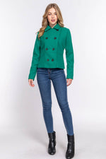 Double Breasted Cropped Pea Coat