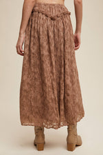 Floral Textured Maxi Skirt