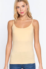 Basic Adjustable Strap Cami With Shelf Bra