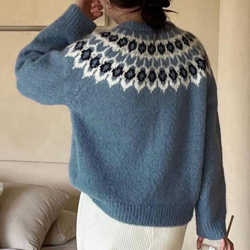 Beautiful Blue Fair Isle Sweater