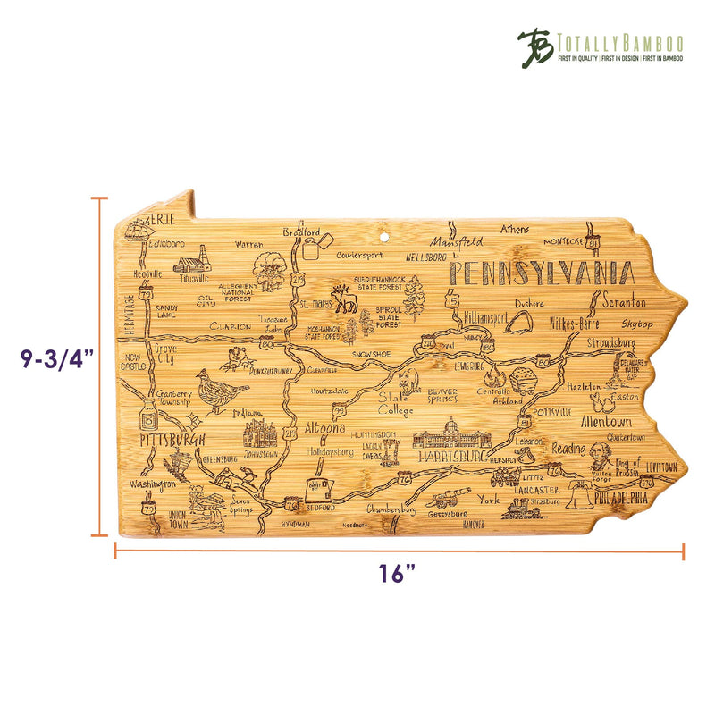 Destination Pennsylvania Cutting Board with Engraved Artwork
