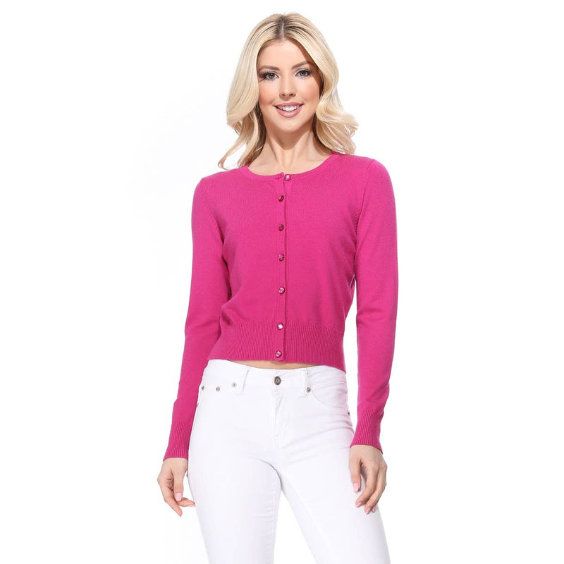 Button Down Crewneck Cardigan in 4 Colors