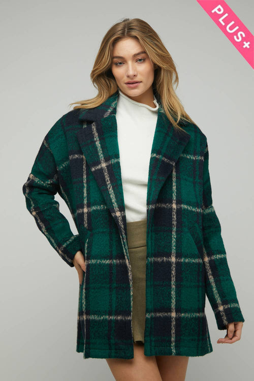 Plus Sized Wool Blend Open Front Cardi/Jacket