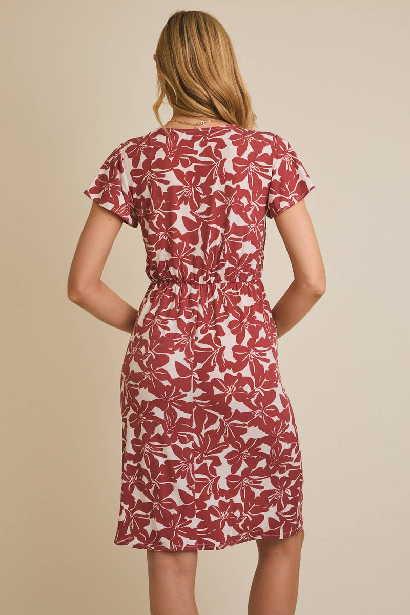 Surplice Ruffle Floral Dress