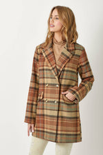 Double Breasted Plaid Jacket
