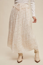Floral Textured Maxi Skirt