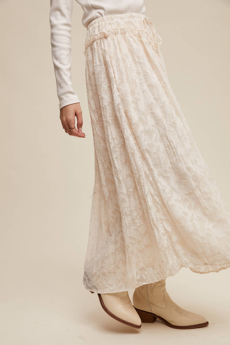 Floral Textured Maxi Skirt