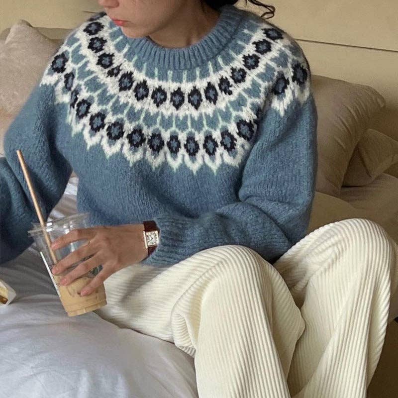 Beautiful Blue Fair Isle Sweater