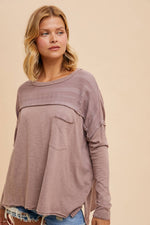 Embroidered Panel Pocket Top