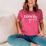 Just A Small Town Girl Tee in Rose or Slate