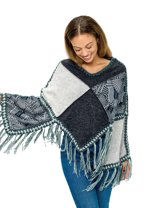Pullover Patchwork Poncho