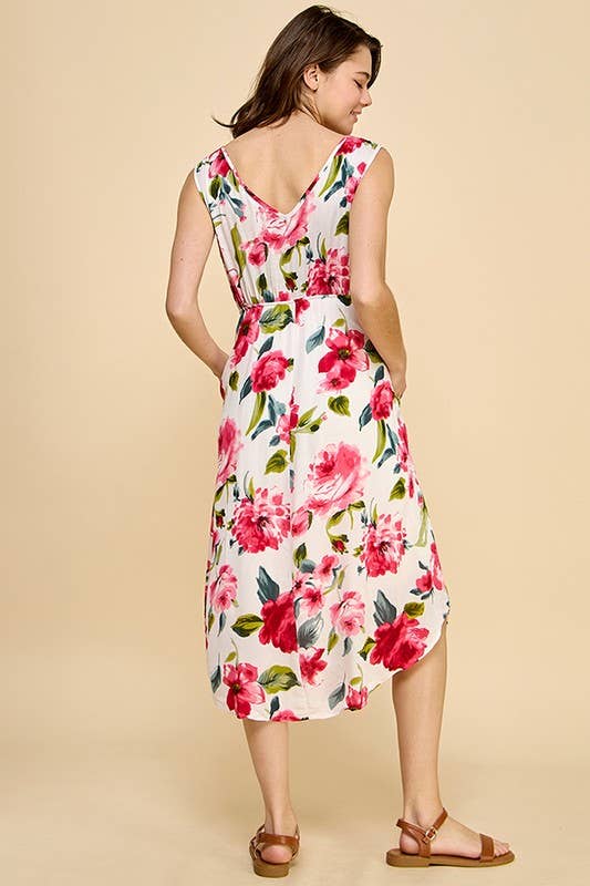 Fresh Pocketed Floral Dress