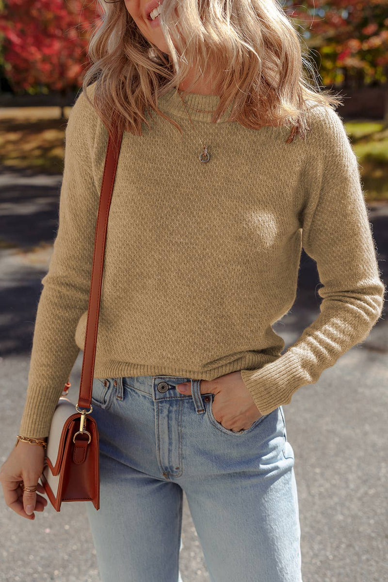 Soft Thin Knit Textured Sweater