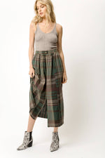 Olive Plaid Skirt