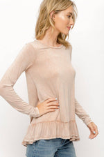 Ruffle Hem Top in Rust or Blush