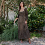 Acid Washed Embroidered Patchwork Dress