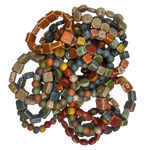 Mixed Color and Shape Clay Bead Stretch Bracelets