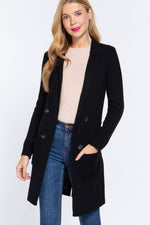 Long Notched Collar Cardigan/Jacket