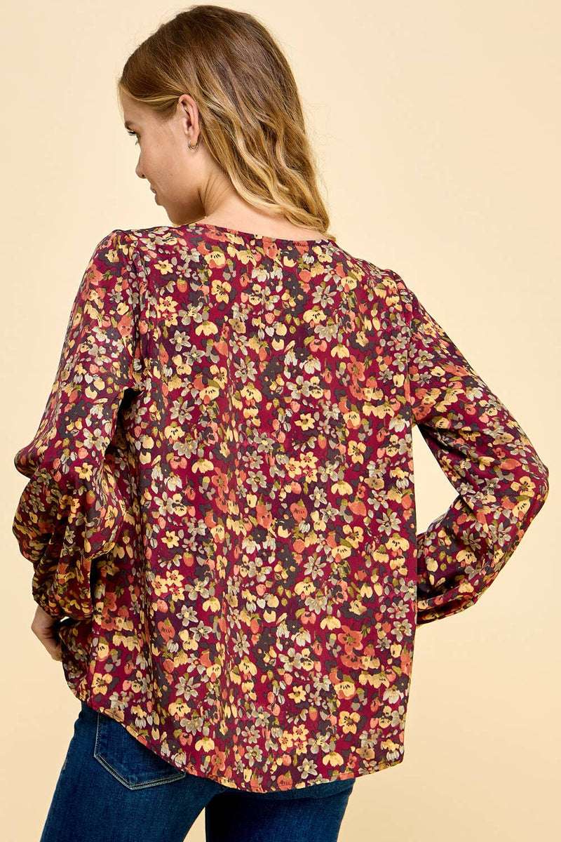 Floral Printed Long Sleeve Top