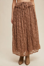 Floral Textured Maxi Skirt