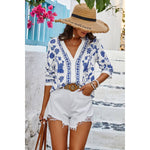 Relaxed Fit V-Neck Blouse