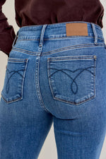 High Waisted Bootcut Double Button WB & Fray Hem