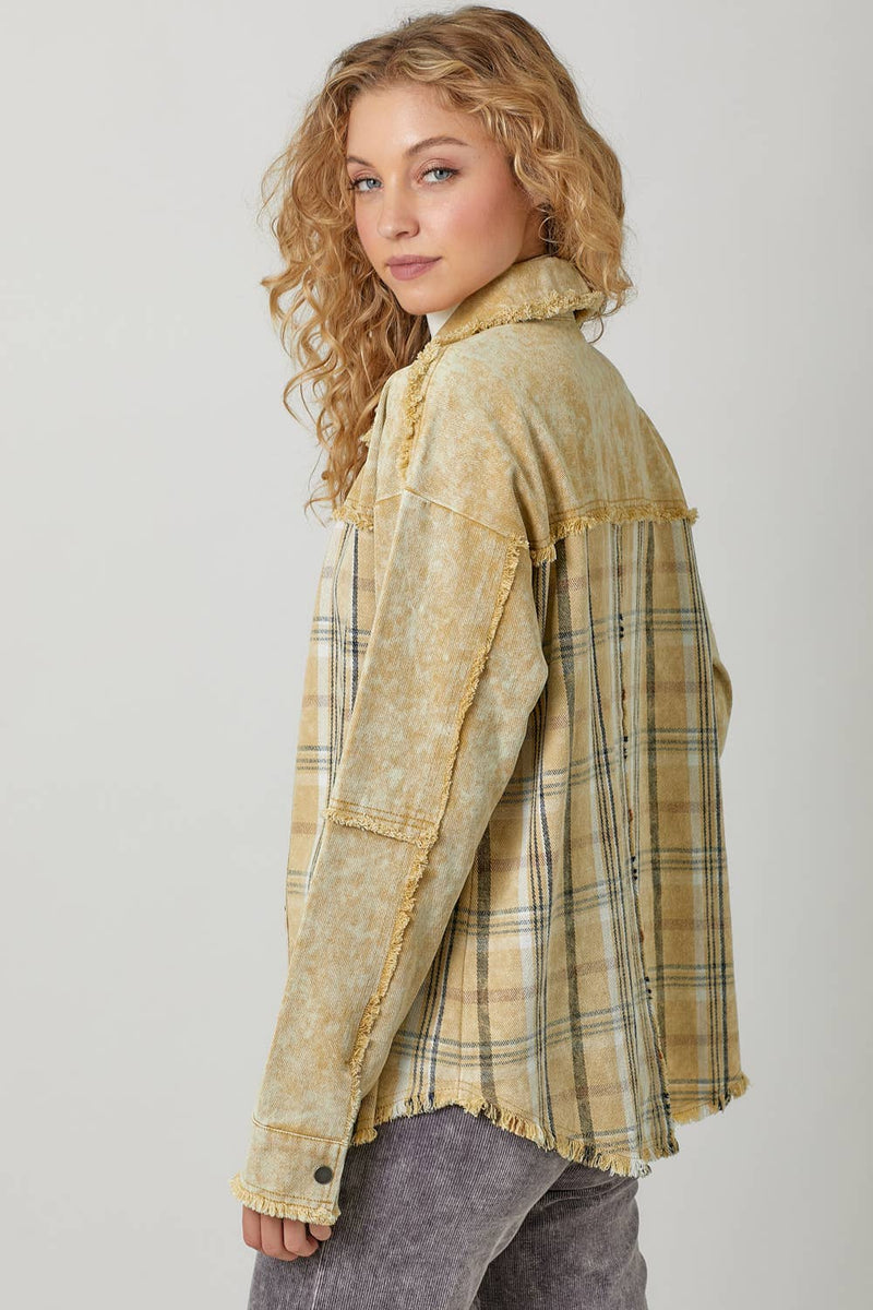 Tumbled Plaid Jacket in Sunflower