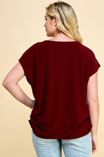 Plus Burgundy Blouse