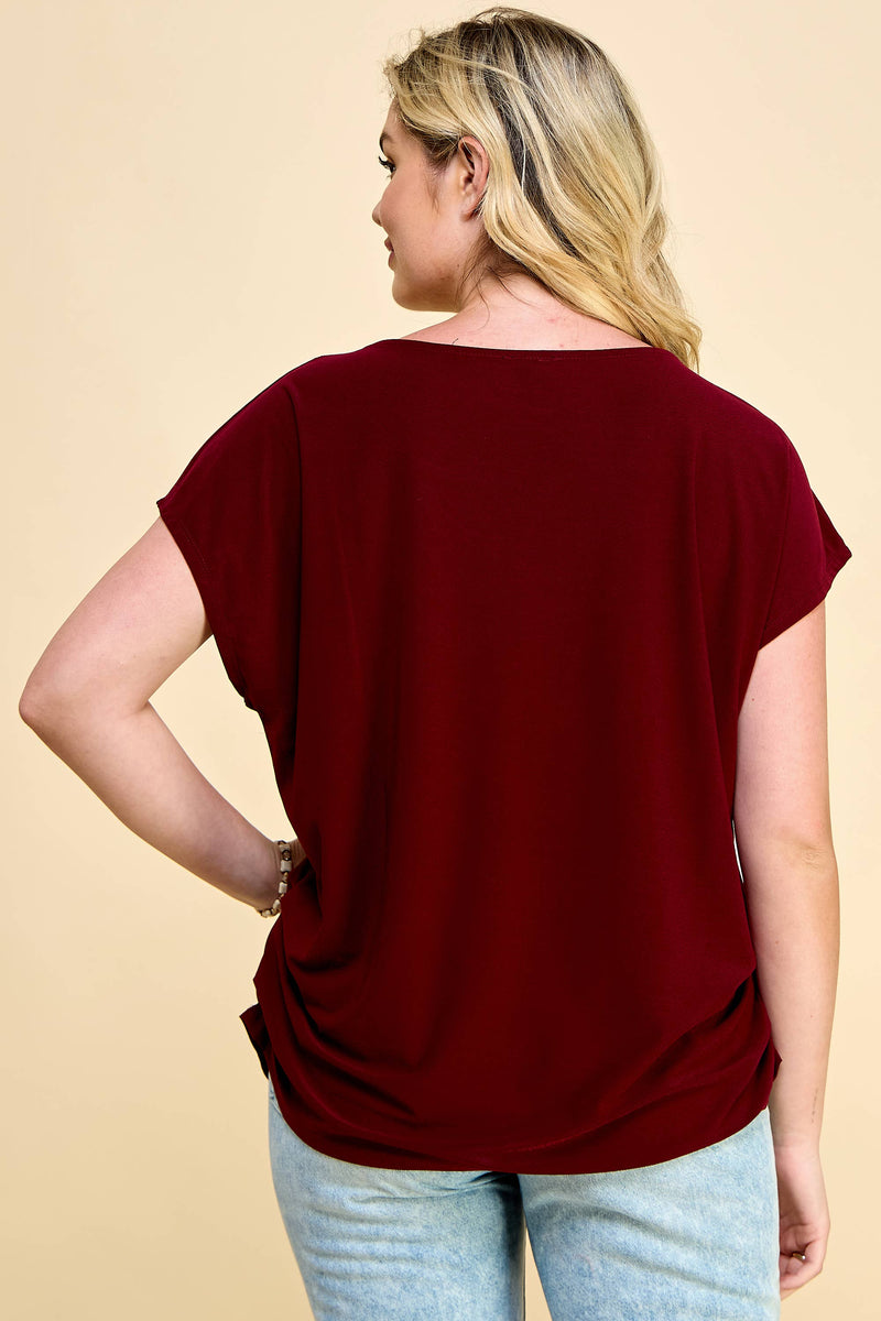 Plus Burgundy Blouse
