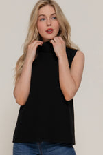 Sleeveless Turtleneck Soft Knit Top