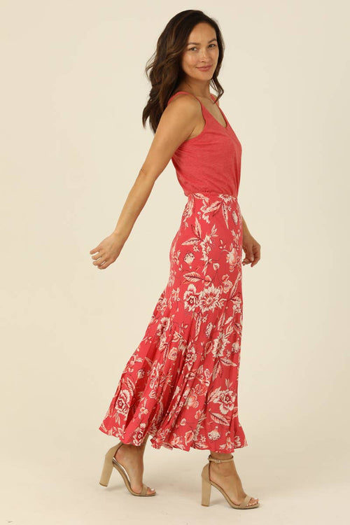 Ruffle Hem Maxi Skirt