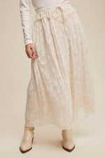 Floral Textured Maxi Skirt