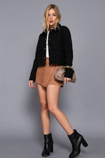 Soft Patch Pocket Snap Jacket in Camel or Black