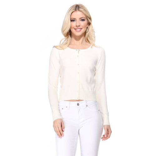 Button Down Crewneck Cardigan in 4 Colors