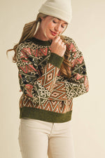 Green Alpine Design Sweater