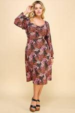 Plus Floral Patchwork Dress