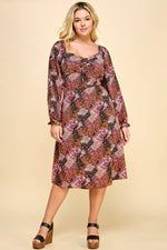Plus Floral Patchwork Dress