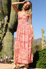 Pink Patchwork Maxi Dress