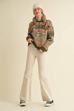 Green Alpine Design Sweater