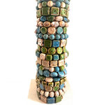 Mixed Color and Shape Clay Bead Stretch Bracelets
