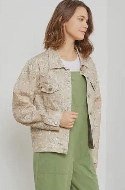 Taupe Floral Jacket